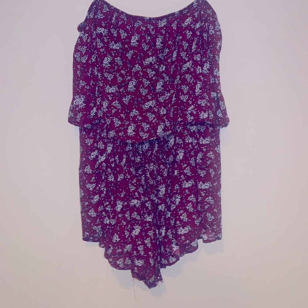 Women’s summer strapless romper with tie waist